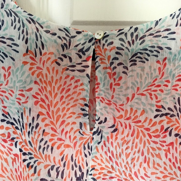 Fever Womens Double Layer Chiffon Print Sleeveless Tunic Top Asymmetric Hem Sz S - Picture 6 of 9